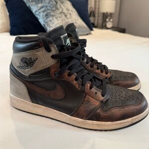Jordan Black and Brown High-Top Sneakers